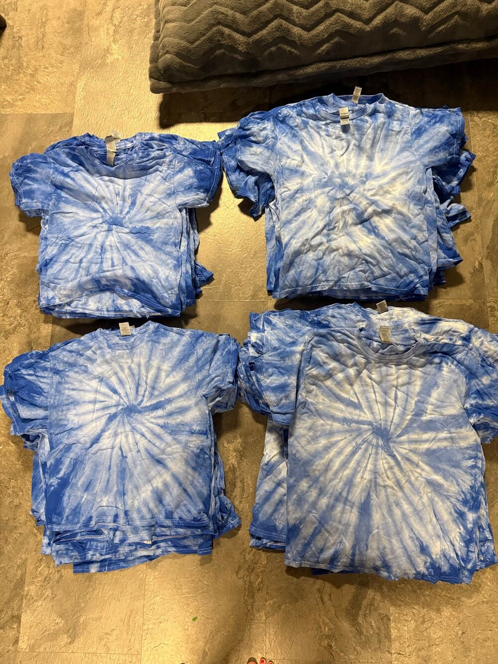 73 Wholesale Lot Kids Blue Tie Dye Gildan Heavy Cotton T-Shirts S-XL